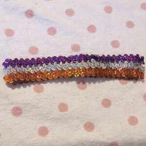 Orange Silver Purple Sequence Headband‎